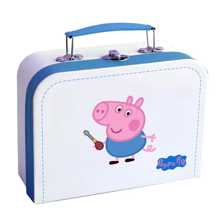 Barbo Toys, Świnka Peppa, zestaw drewnianych narzędzi w walizce