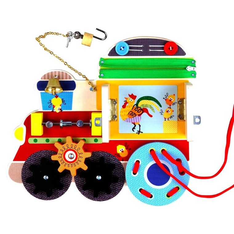 Barbo Toys, tablica manipulacyjna, edukacyjna, pociąg