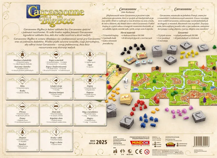 Bard, Carcassonne Big Box 6, gra strategiczna + 11 dodatków
