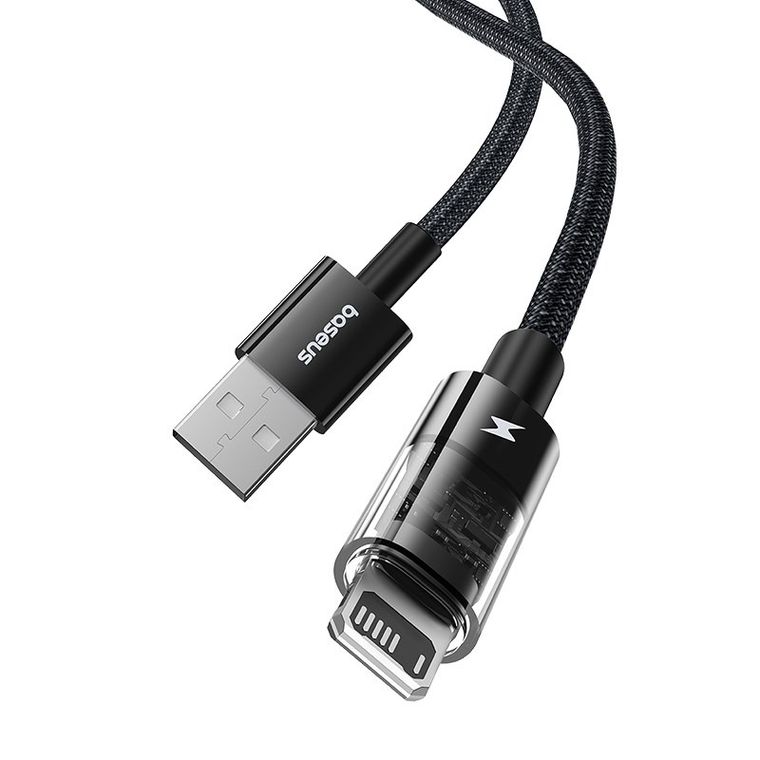 Baseus, kabel, Gem Typ USB typ A do iP 2.4A 1m, czarny