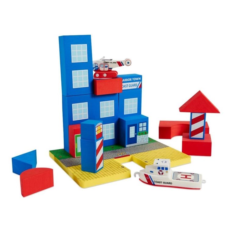 BathBlocks, Straż przybrzeżna z helikopterem, zabawka do kąpieli, 19 elementów