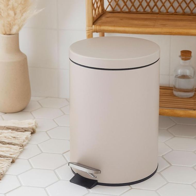 Bathroom Solutions, Noni, kosz na śmieci, metalowy z pokrywą, 5l