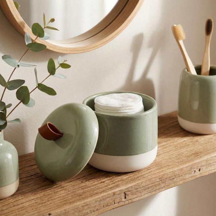 Bathroom Solutions, The Pastels, pojemnik na waciki, ceramiczny, 10 cm