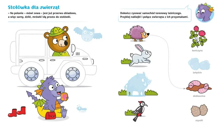 Bawię się i uczę ze smokiem Dżokiem. W lesie. Aktywizująca książeczka z naklejkami od 3 lat