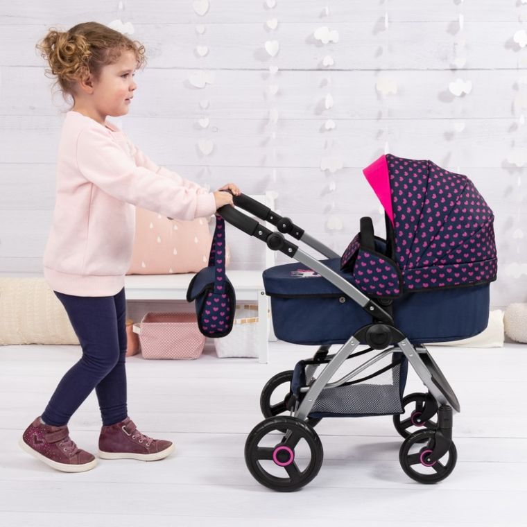 Bayer Design, City Max, składany wózek dla lalek ze zintegrowanym koszem i torbą na akcesoria