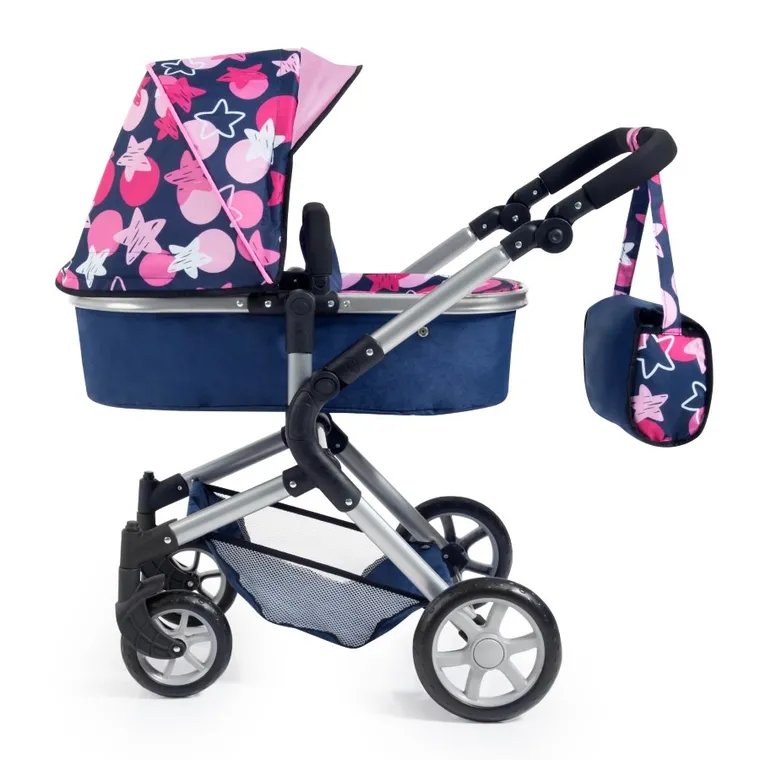 Bayer Design, City Neo, głęboki wózek dla lalek, granatowo-różowy