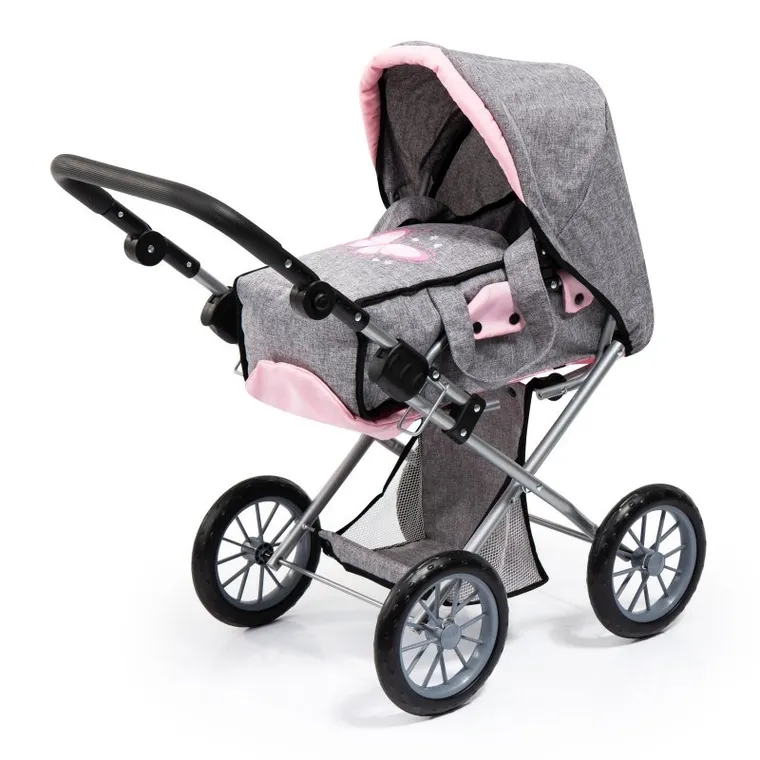 Bayer Design, City Star Combi, głęboki wózek dla lalek z torbą, szary