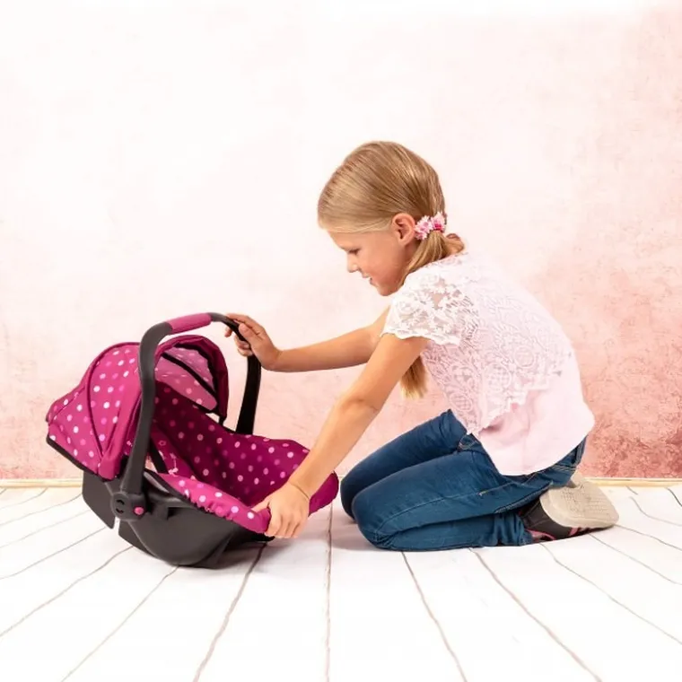 Bayer Design, Deluxe, fotelik samochodowy dla lalek z baldachimem, bordowy