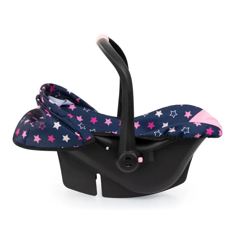 Bayer Design, Deluxe, fotelik samochodowy dla lalek z baldachimem, granatowo-różowe