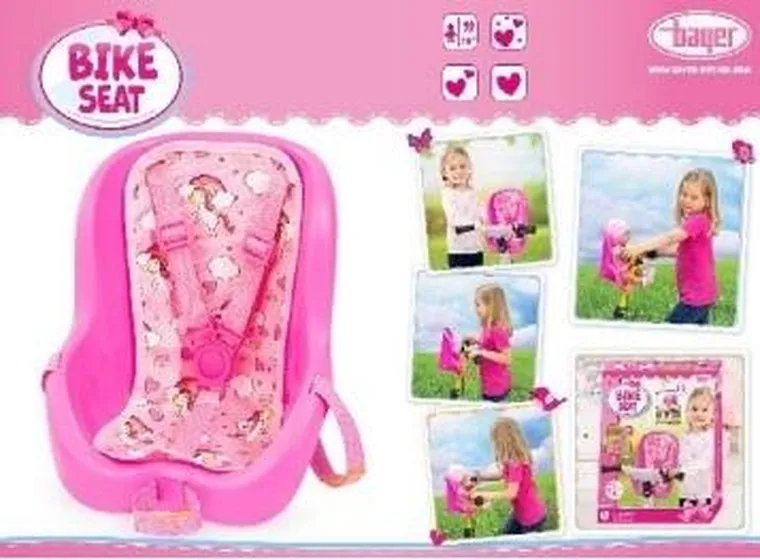 Bayer Design, fotelik rowerowy dla lalek, różowy