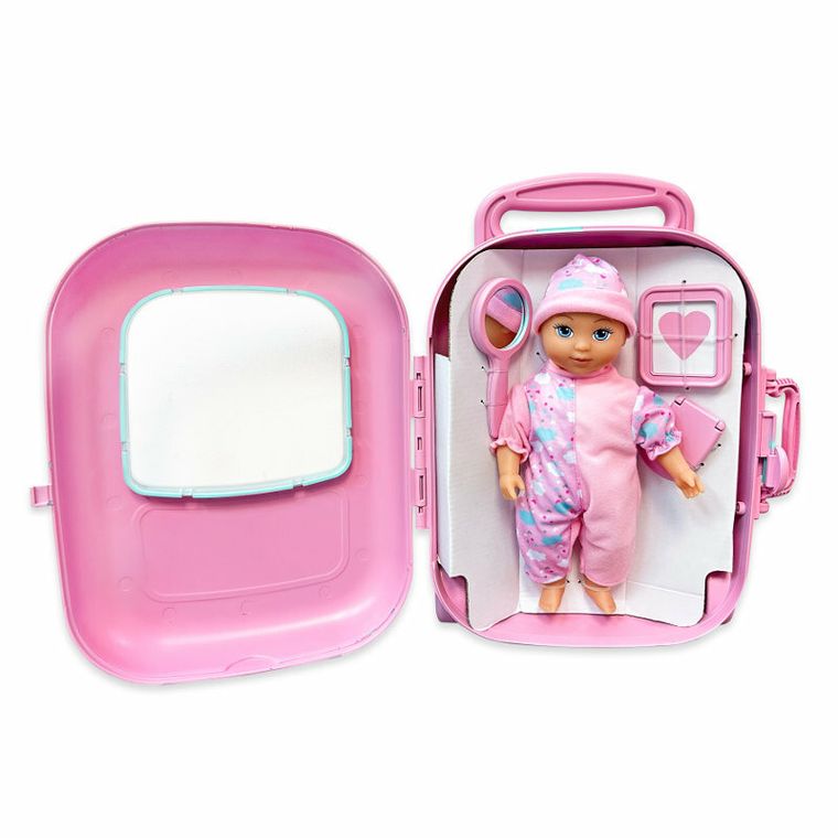 Bayer Design, lalka bobas z akcesoriami w walizce, 28 cm