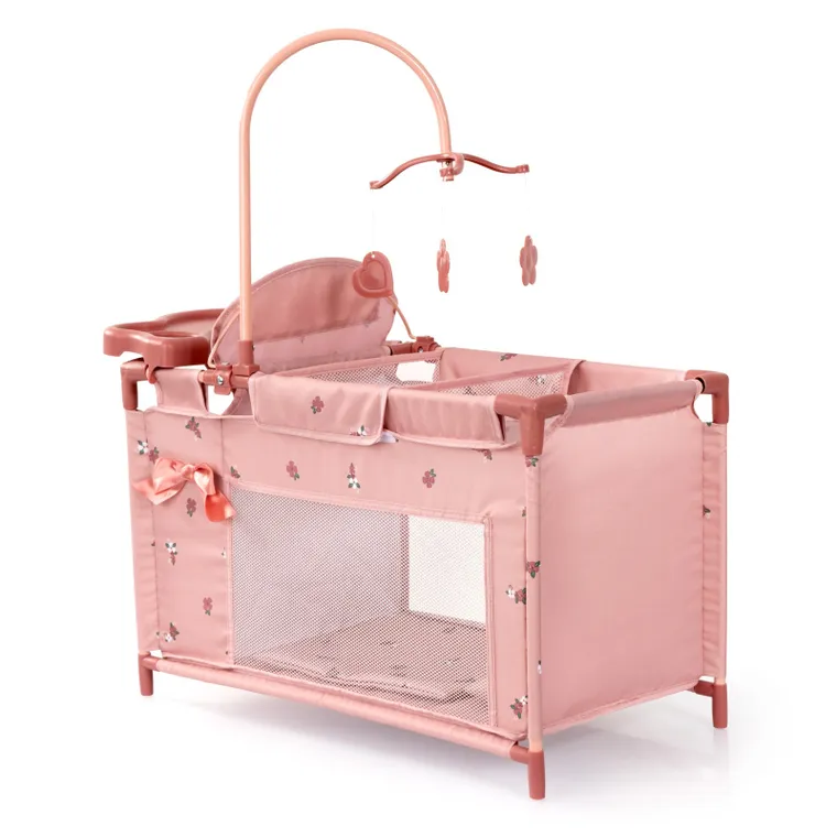 Bayer Design, łóżko turystyczne dla lalek z karuzelą, różowe