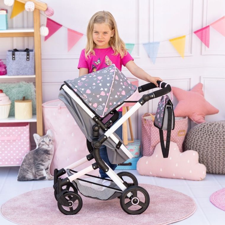 Bayer Design, Neo Vario Combi, głęboki wózek dla lalek z torbą, szary