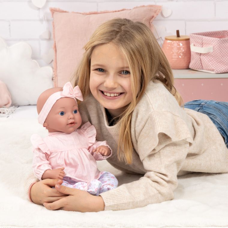 Bayer Design, Reborn, lalka bobas z butelką i smoczkiem, 38 cm