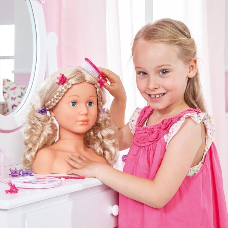 Bayer Design, Super Modelka, głowa do stylizacji fryzur z akcesoriami, blondynka, 27 cm