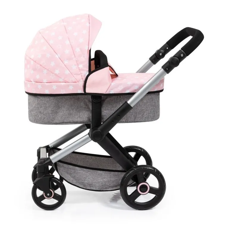 Bayer Design, Xeo Combi, głęboki wózek dla lalek z torbą, różowy