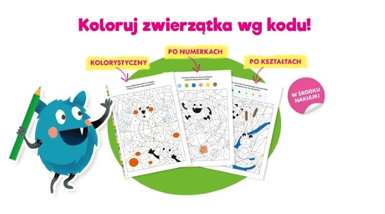 Bazgraki i urocze zwierzątka. Kolorowanie według kodu. Kapitan Nauka. Bazgraki