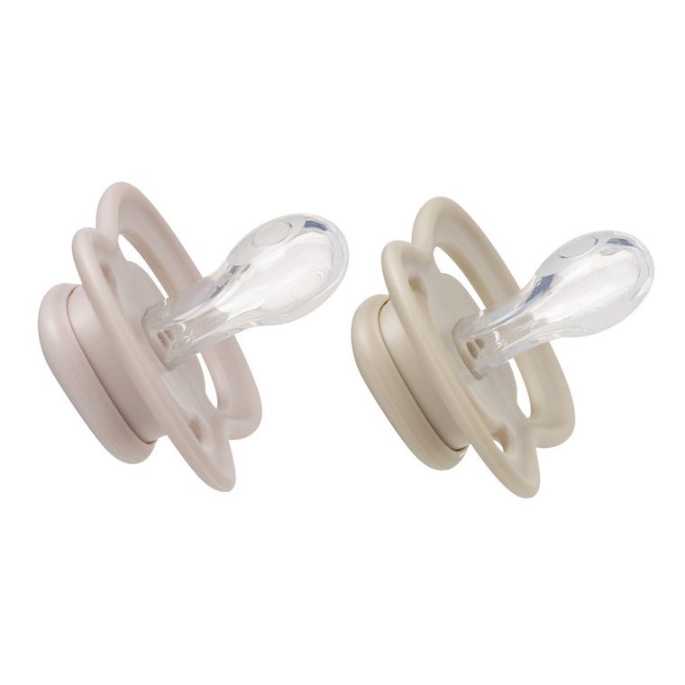 b.box, smoczek symetryczny, 0-6m, róż/latte, 2 szt.