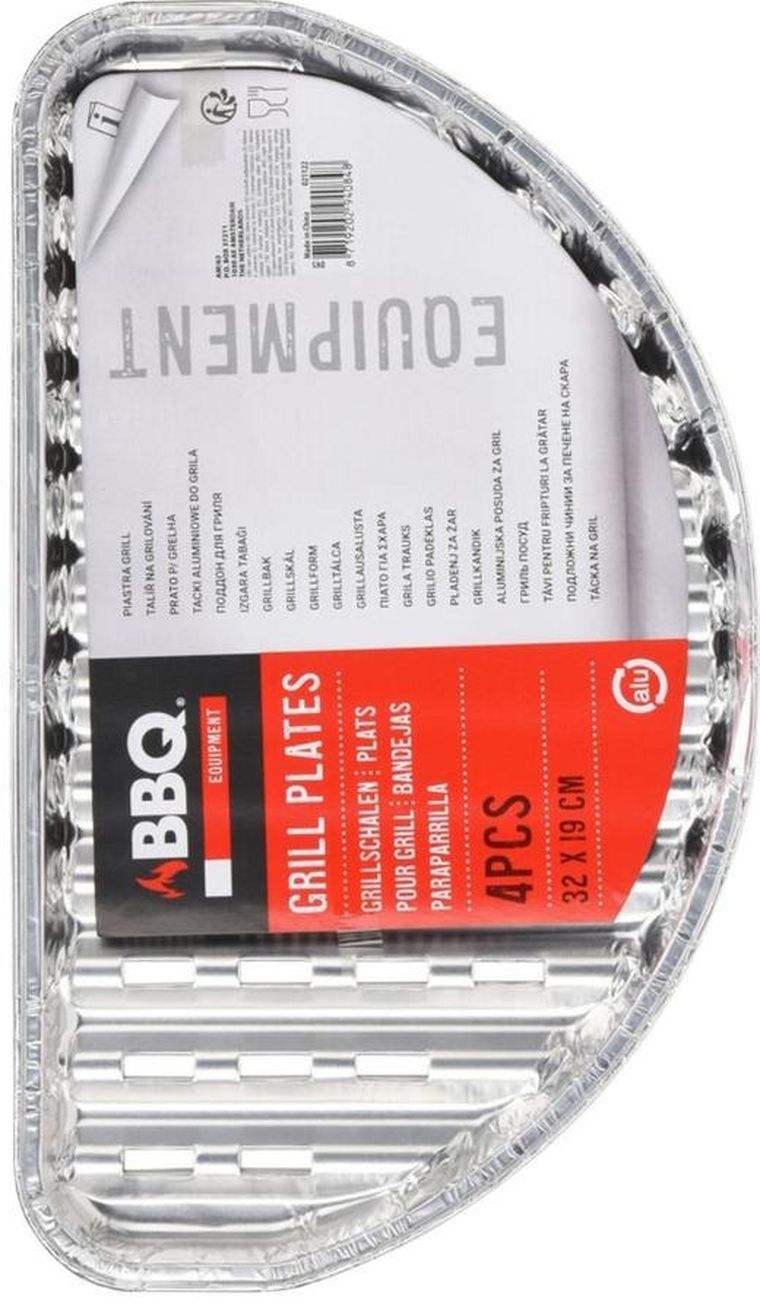 BBQ, Half, aluminiowe tacki na grilla, 4 szt.
