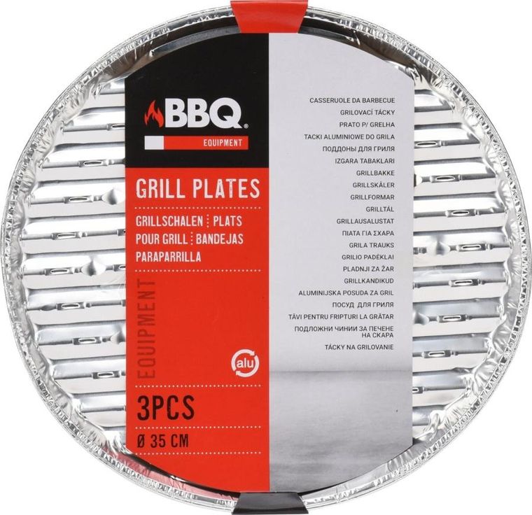 BBQ Line, aluminiowe tacki na grilla, średnica 34 cm, 3 szt.