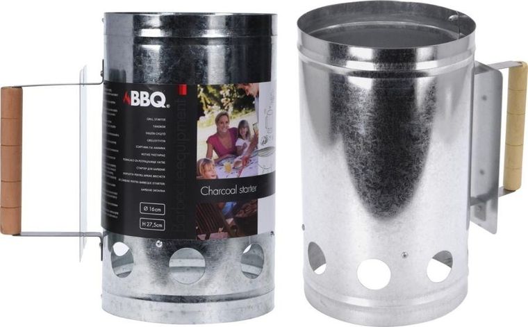 BBQ Line, komin rozpalacz do grilla, z drewnianą rączką, wys. 27,5 cm