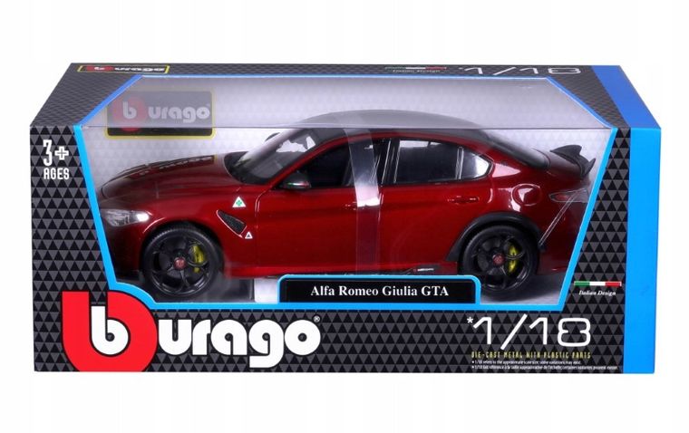 Bburago, Alfa Romeo Giulia GTA Metal, model pojazdu, red, 1:18