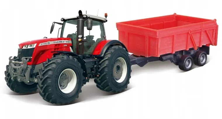Bburago, Farm Tractor, Fergusson 8740S, traktor z wywrotką