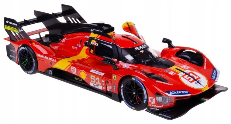 Bburago, Ferrari Racing, 499P LMH Red #51, model pojazdu, 1:18