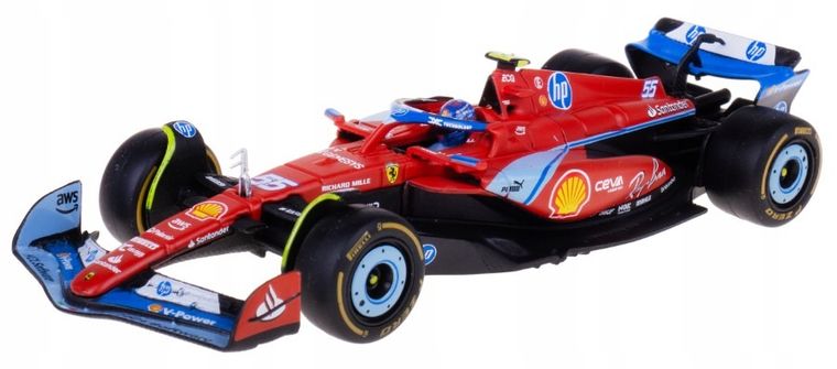 Bburago, Ferrari SF-24 Gp Miami 2024 Carlos Sainz, Bolid F1, model pojazdu, 1:43