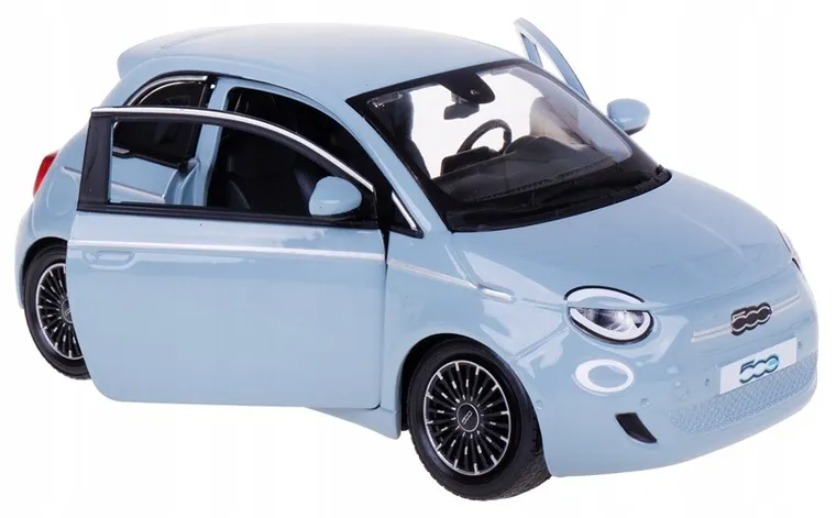 Bburago, Fiat 500E 2023 Blue, model pojazdu, 1:24