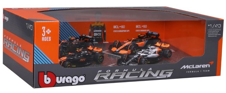 Bburago, Formula Racing, McLaren MCL36 MCL60, #4 Lando Norris, bolidy F1, modele pojazdów, 1:43