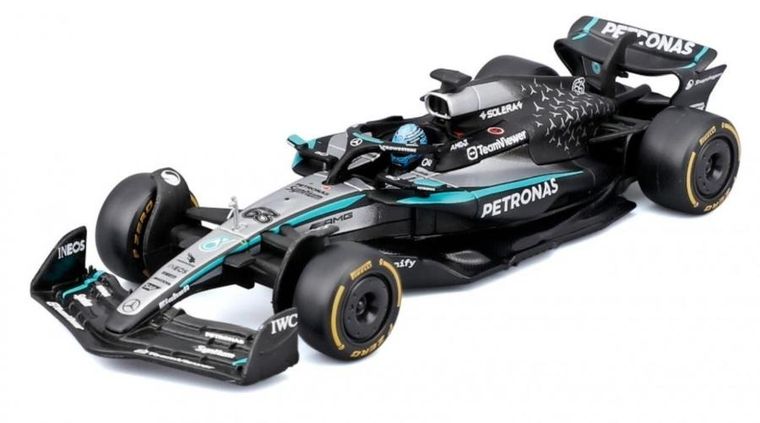 Bburago, Oracle Red Bull Racing, Mercedes AMG G.Russell, Bolid F1, model pojazdu, 1:43