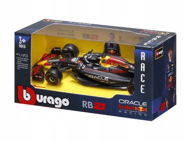 Bburago, Red Bull Racing RB21 Verstappen Bahrajn GP, Bolid F1, model pojazdu, 1:43
