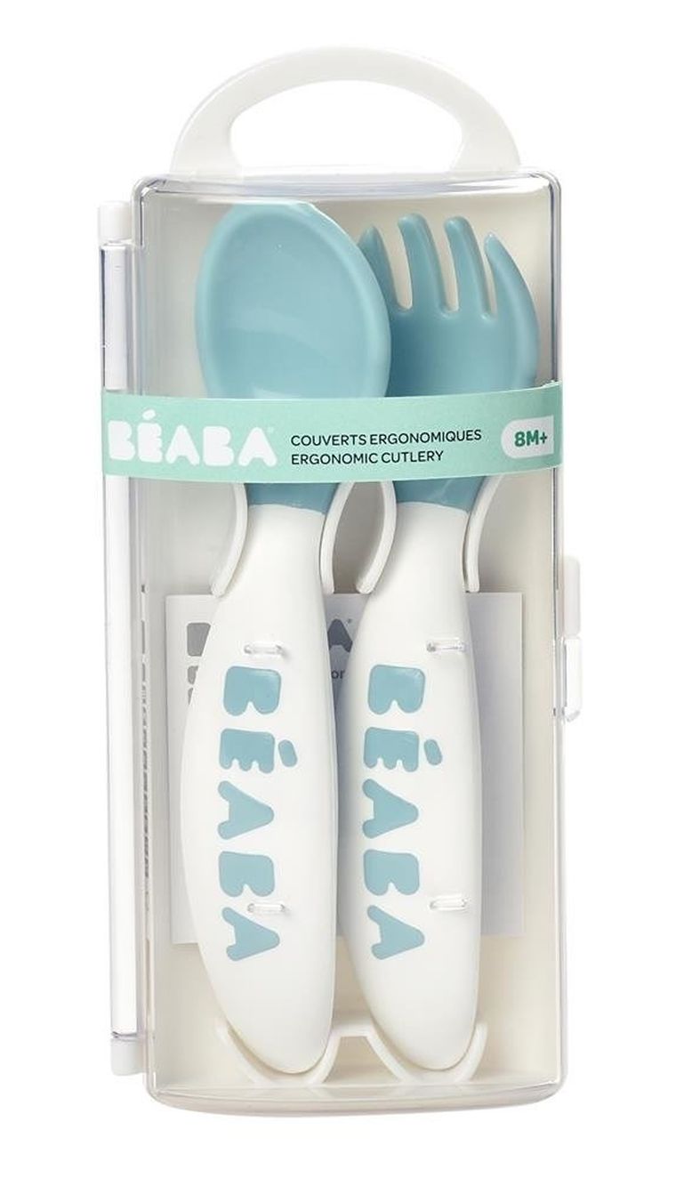 Beaba, Blue, sztućce plastikowe w etui