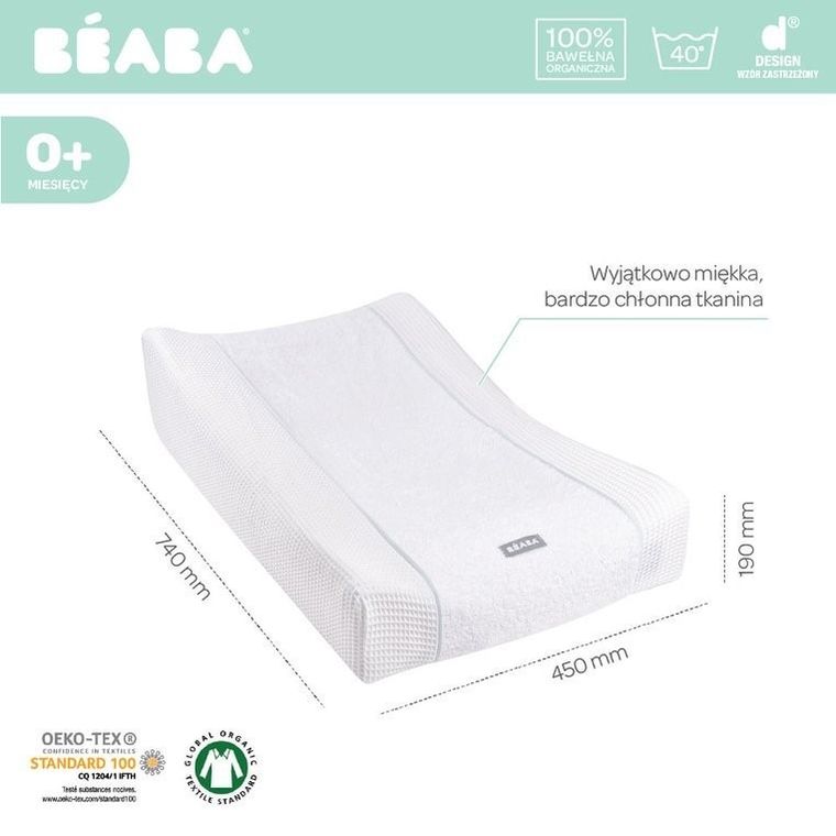 Beaba, pokrowiec na anatomiczny przewijak Sofalange, white