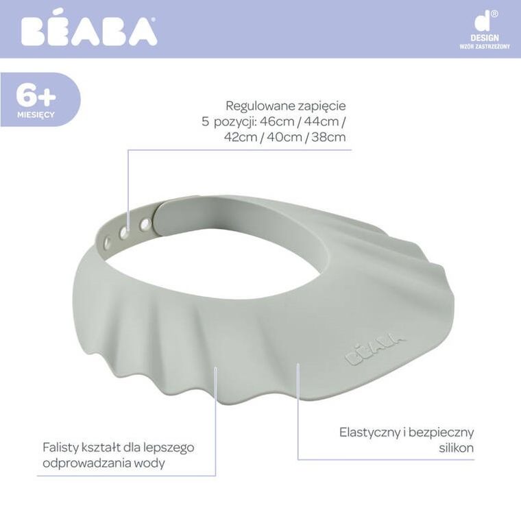 Beaba, silikonowy daszek do mycia głowy, Misty Green