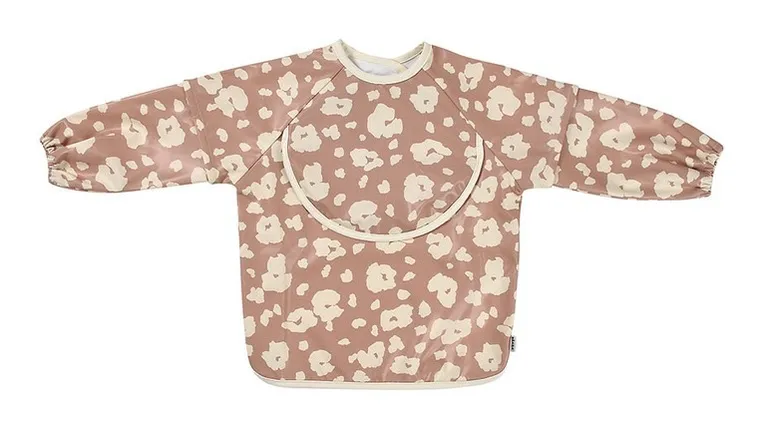 Beaba, śliniak 2w1 z odpinanym długim rękawem, savannah bloom