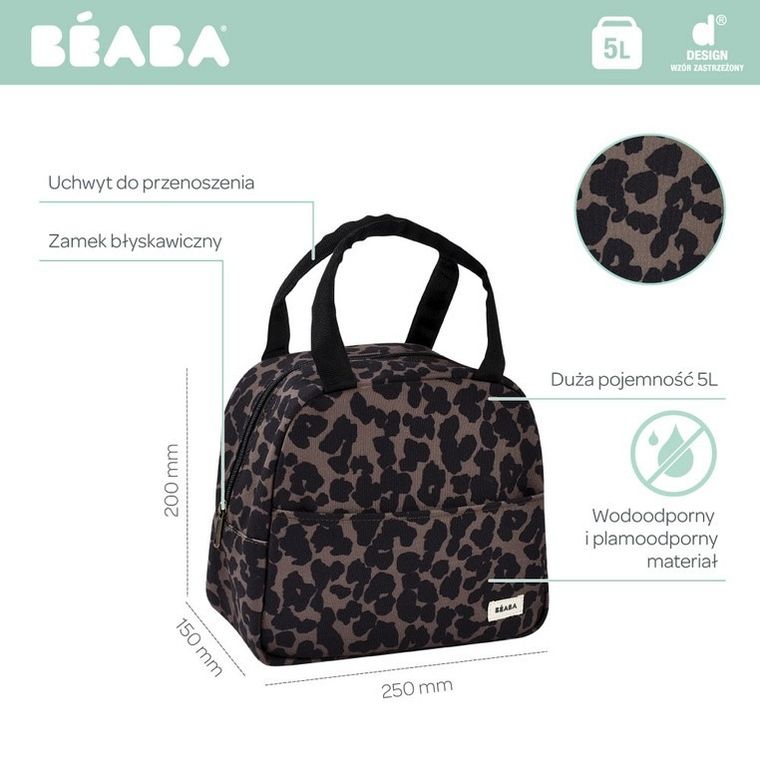 Beaba, torba izotermiczna na lunch, leopard, 5L