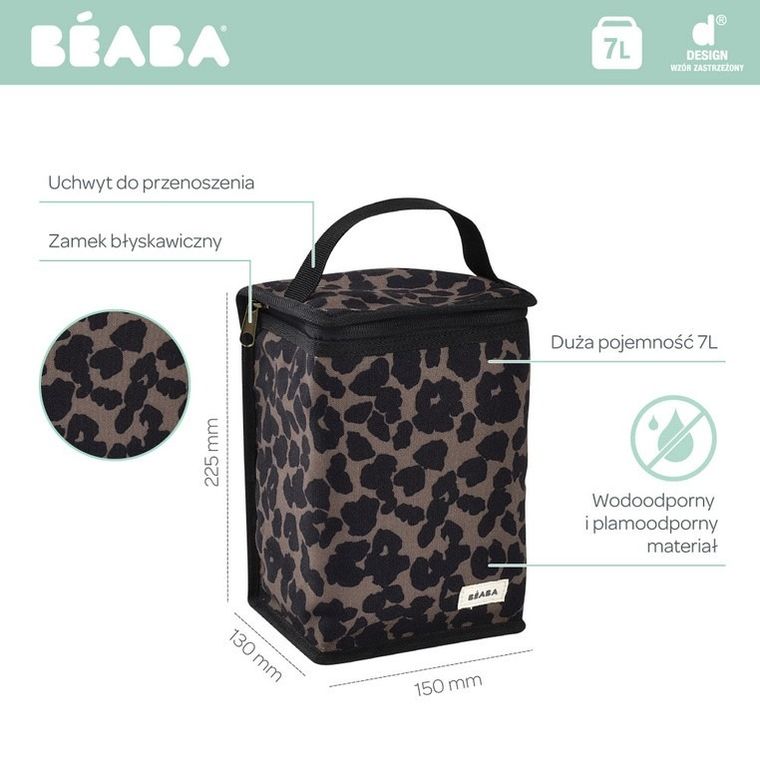 Beaba, torba izotermiczna na posiłek, leopard, 3L