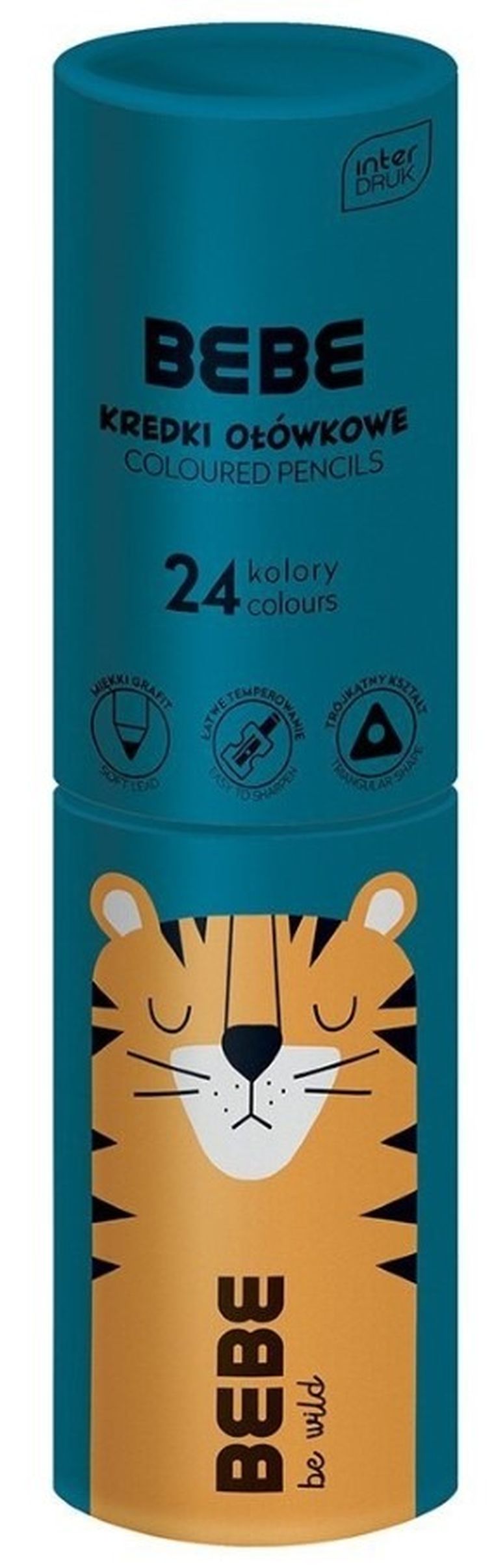 Bebe, kredki ołówkowe w tubie, 24 kolory
