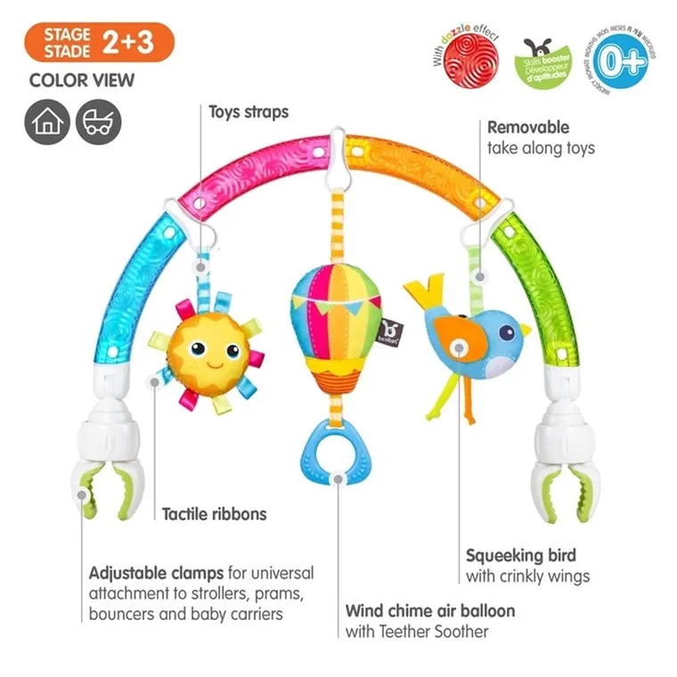 Benbat, Rainbow, pałąk z zabawkami do wózka