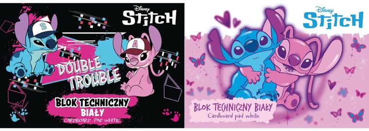 Beniamin, Lilo i Stitch, blok techniczny, biały, A4, 10 kartek, 1 szt.
