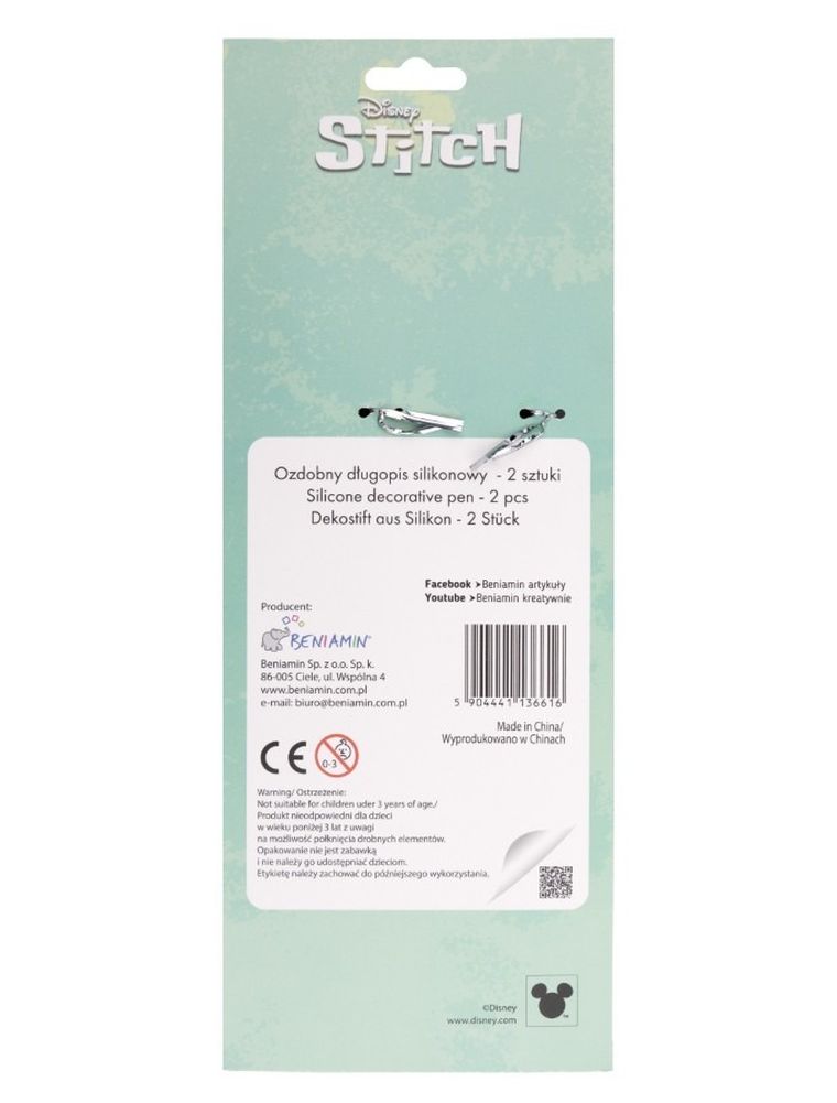 Beniamin, Lilo i Stitch, długopis silikonowy, 2 szt.