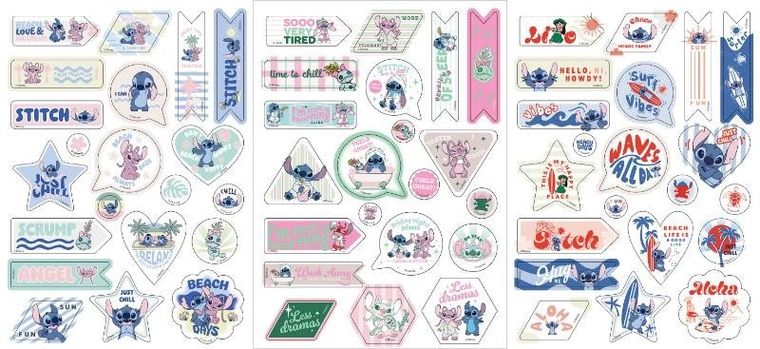 Beniamin, Lilo i Stitch, naklejki ozdobne, 63 elementy