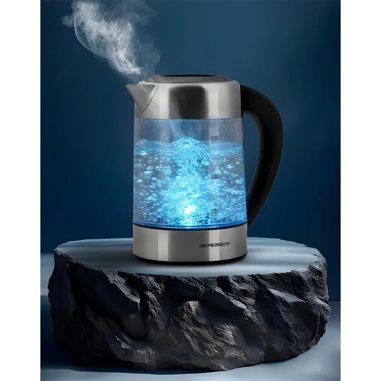 Berdsen, czajnik elektryczny, szklany z regulacją temperatury, 1,7l, 2200W, BD-714
