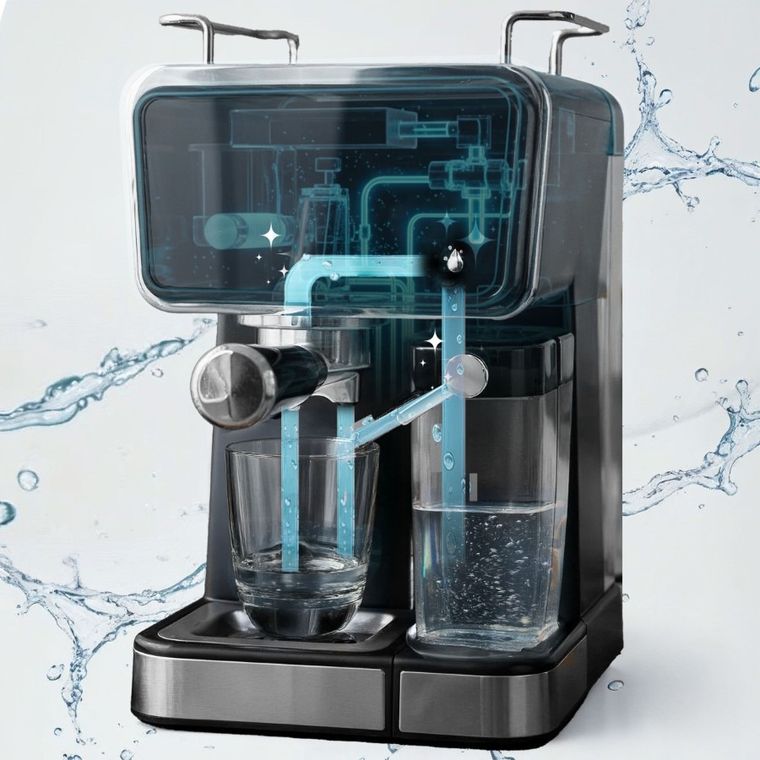 Berdsen, ekspres do kawy kolbowy, ze spieniaczem do mleka, 20 bar, czarny, BD-773