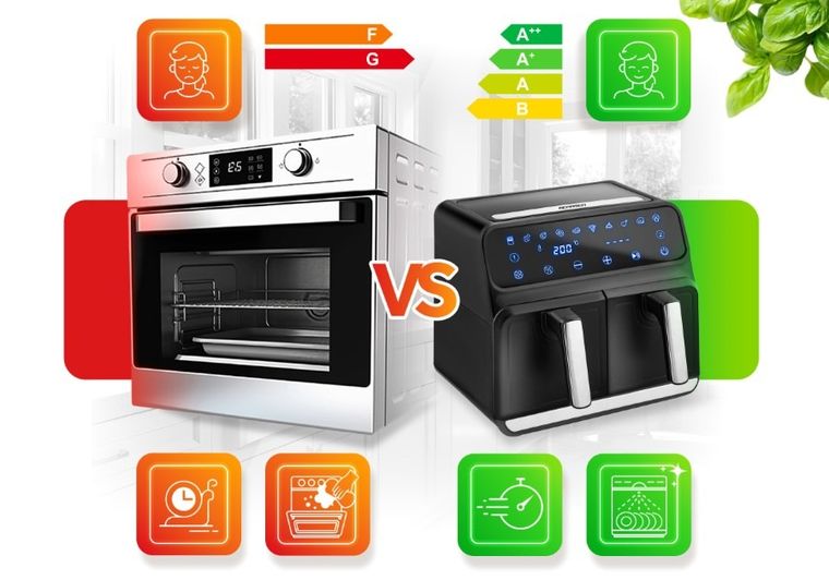 Berdsen, frytkownica beztłuszczowa, air fryer, czarno-srebrna, 8l, BD-653