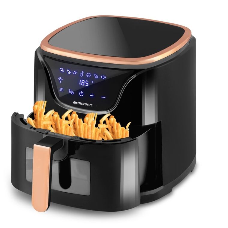 Berdsen, frytkownica beztłuszczowa, air fryer, czarno-złota, 5l, BD-652