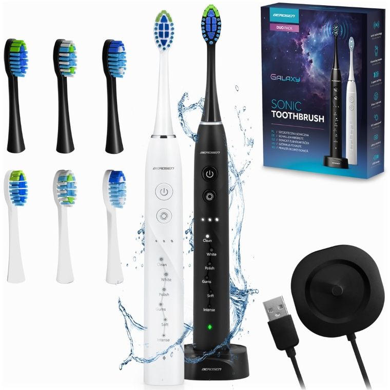 Berdsen, Galaxy Duo, szczoteczka soniczna do zębów, 2 szt.