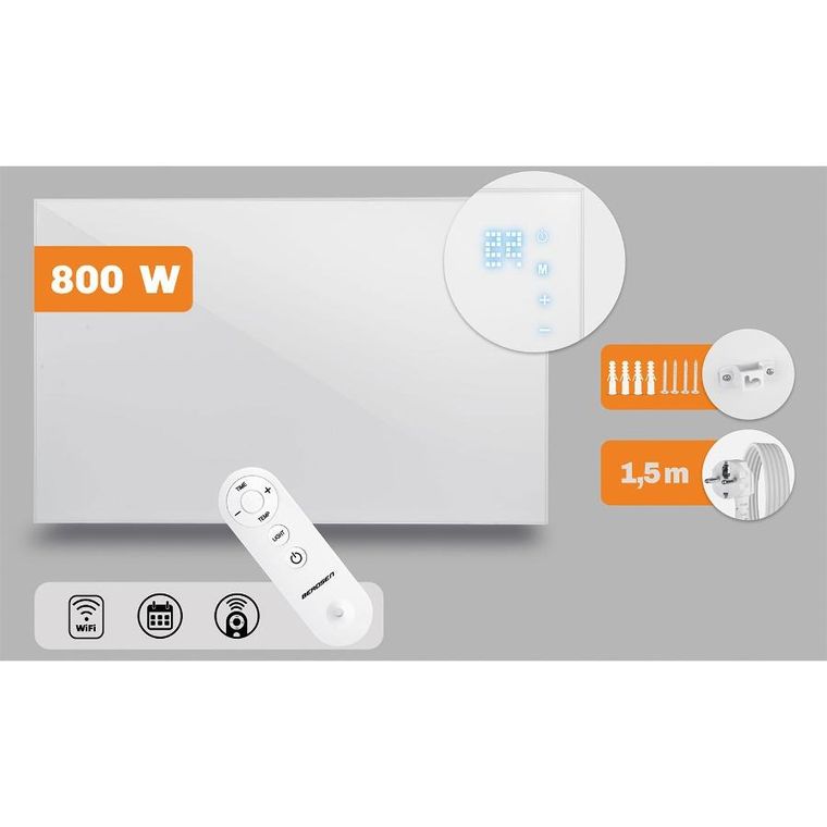 Berdsen, grzejnik na podczerwień, promiennik podczerwieni, 800W, pilot, WiFi, aplikacja, BD-987